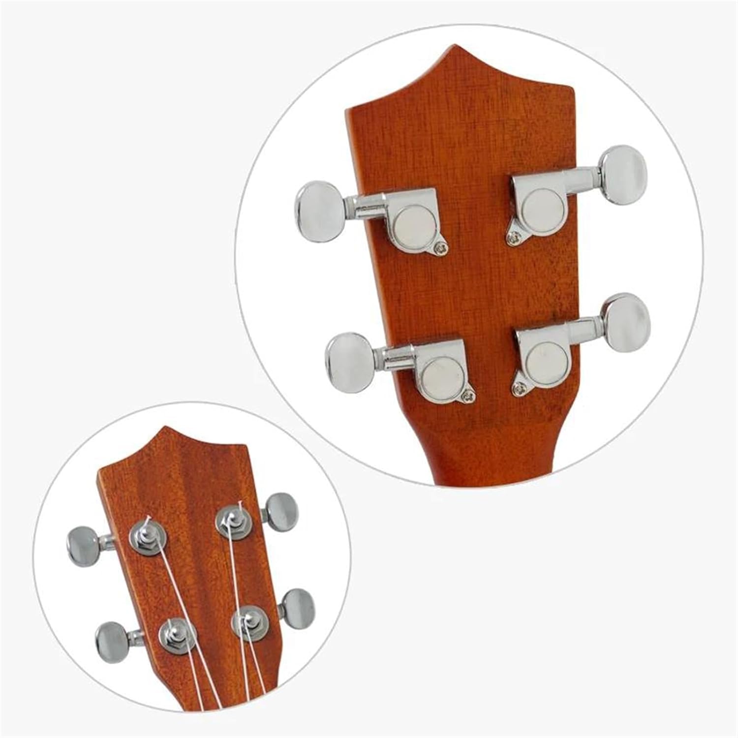 Concert Ukulele Gloss Finish Chrome Brass Body Resonator Ukulele With Hard Case Ukulele Starter Kit - Image 5