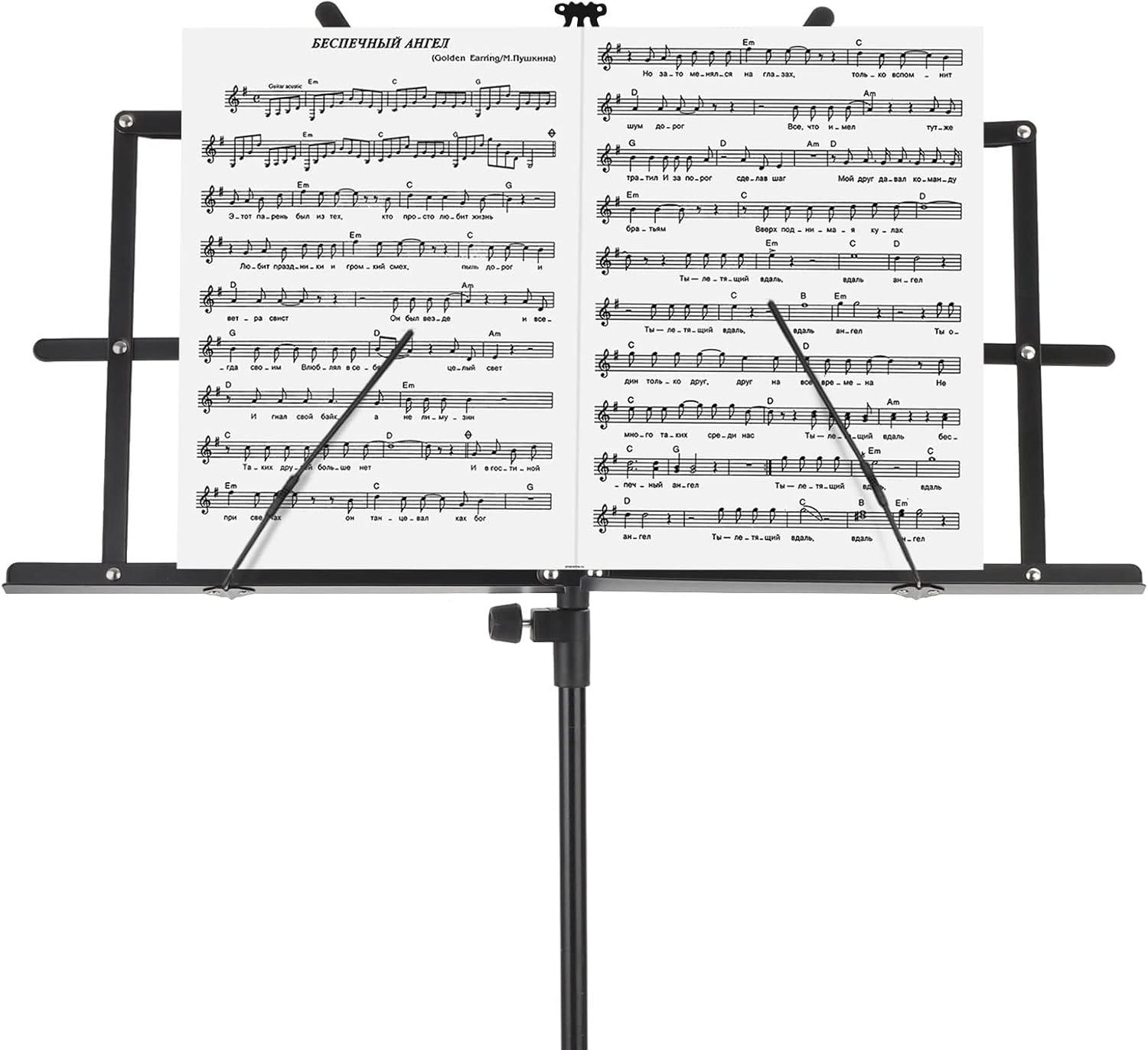 Youyijia Music Stand Music Book Stand Music Stands for Sheet Music Adjustable Heights Sheet Music Stand Holder Portable Folding Metal Music Stand with Carrying Bag for Storage or Travel (Black) - Image 8