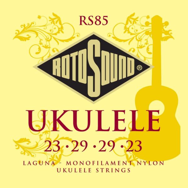Rotosound RS85 Nylon Monofilament Ukulele Set, White Black Red Blue, Small Medium Large X-Large 2X-Large