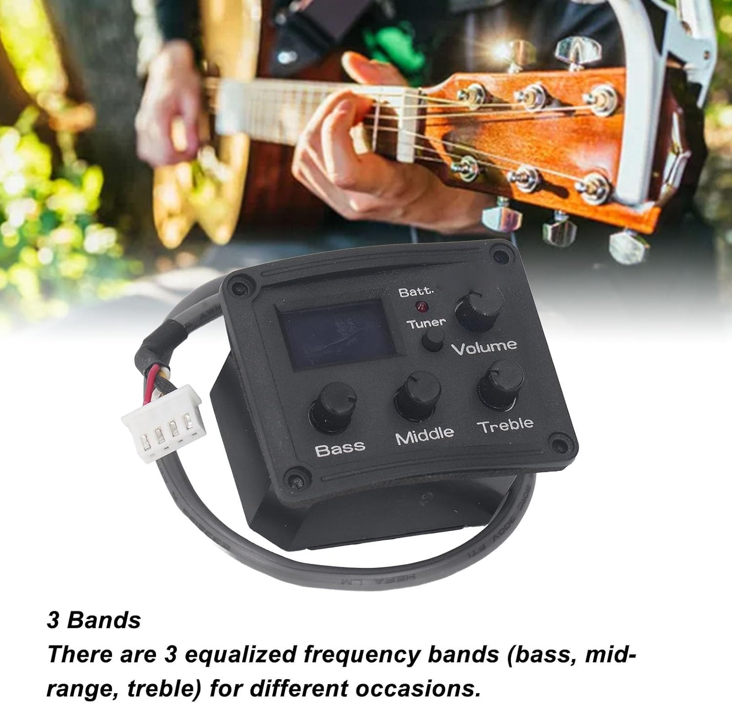 Ukulele Pickup Preamp Amplifier with LCD Screen 3 Band Equalizer for Easy Adjustment Suitable for Ukelele Players - Image 3