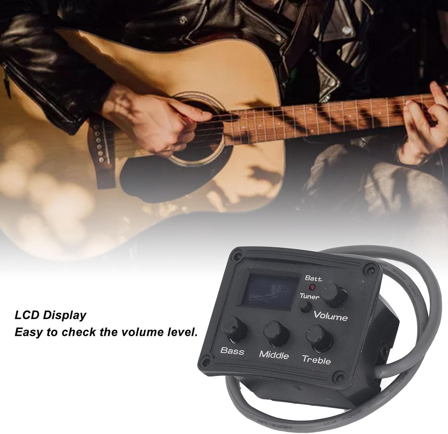 Ukulele Pickup Preamp Amplifier with LCD Screen 3 Band Equalizer for Easy Adjustment Suitable for Ukelele Players - Image 5