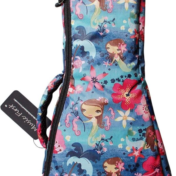 MUSIC FIRST Ocean Blue “Little Mermaid”, Ukulele Bag Ukulele Case Ukulele Cover, New Arrial, Original Design, Best Gift! (21 inch Soprano, Ocean Blue)