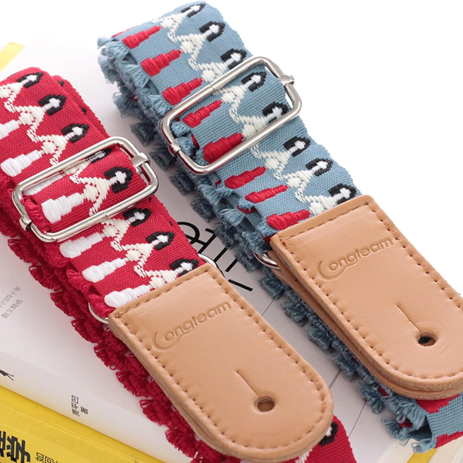 haiaxx Woven Rainbow Adjustable Leathers End Ukulele Strap Shoulder ...