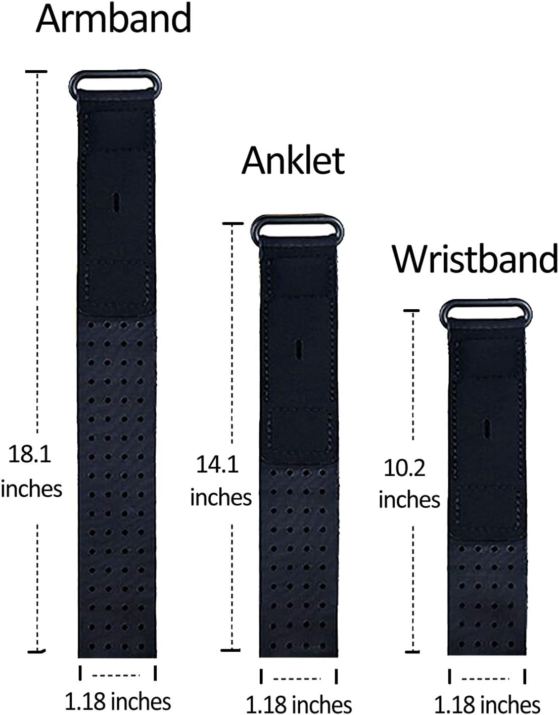 Chofit Bands Compatible with Fitbit Inspire/Inspire HR/Charge 2/Charge 3/Alta/Alta HR/Flex Fitness Tracker, 3-Pack Ankle Arm Wristband Straps Extender Bands - Image 2