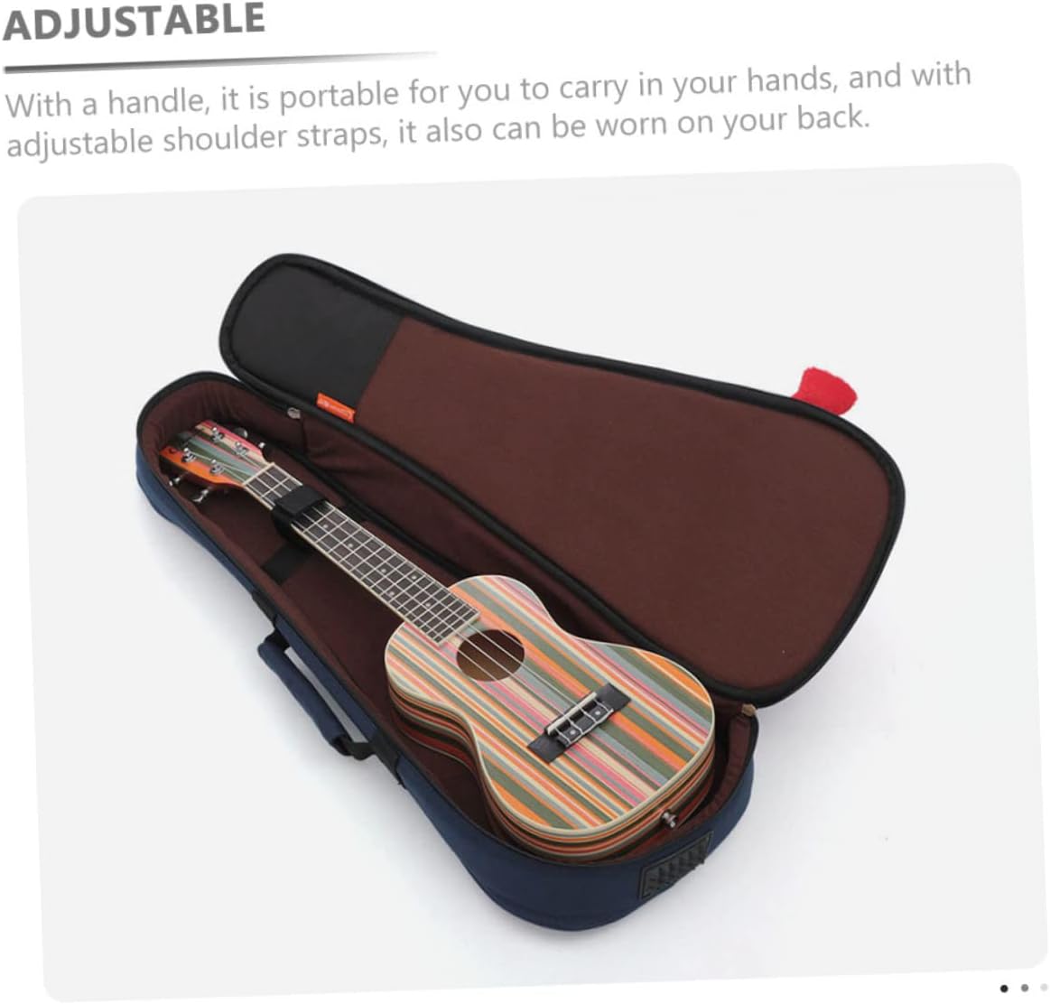 COOPHYA Black Plaid Bag Waterproof Ukulele Case Ukulele Bag Waterproof Container Backpack Black Travel Container Ukulele Carry Case Ukulele Pouch Guitar Case Adjustable Piano Stand Sponge - Image 8