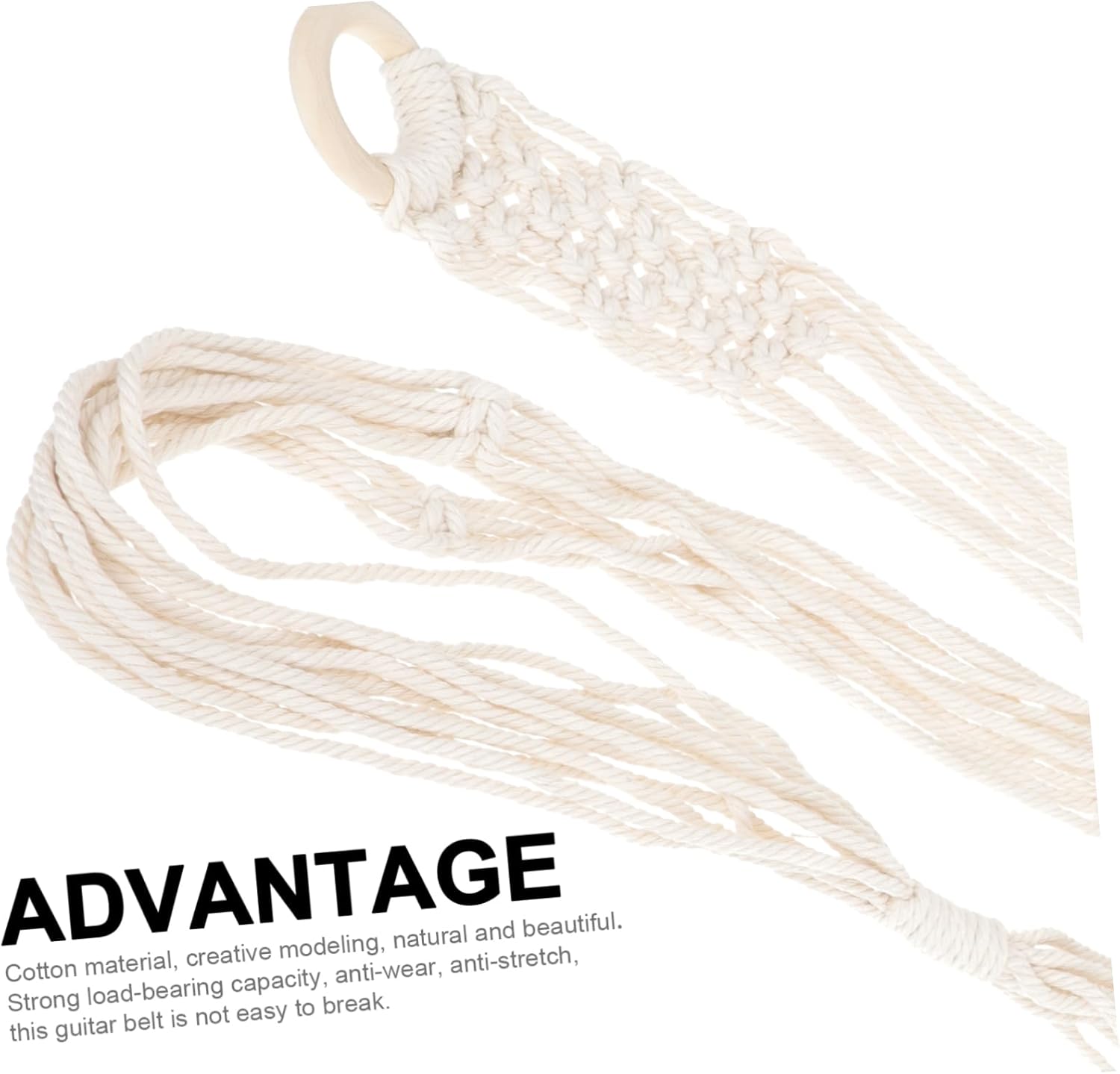 ibasenice guitar lanyard guitar net rope plant hanger guitar hanging holder guitar hanging belt guitar holder wall mounted clothes rack Guitar Decorative Belt cotton white sling Storage - Image 7