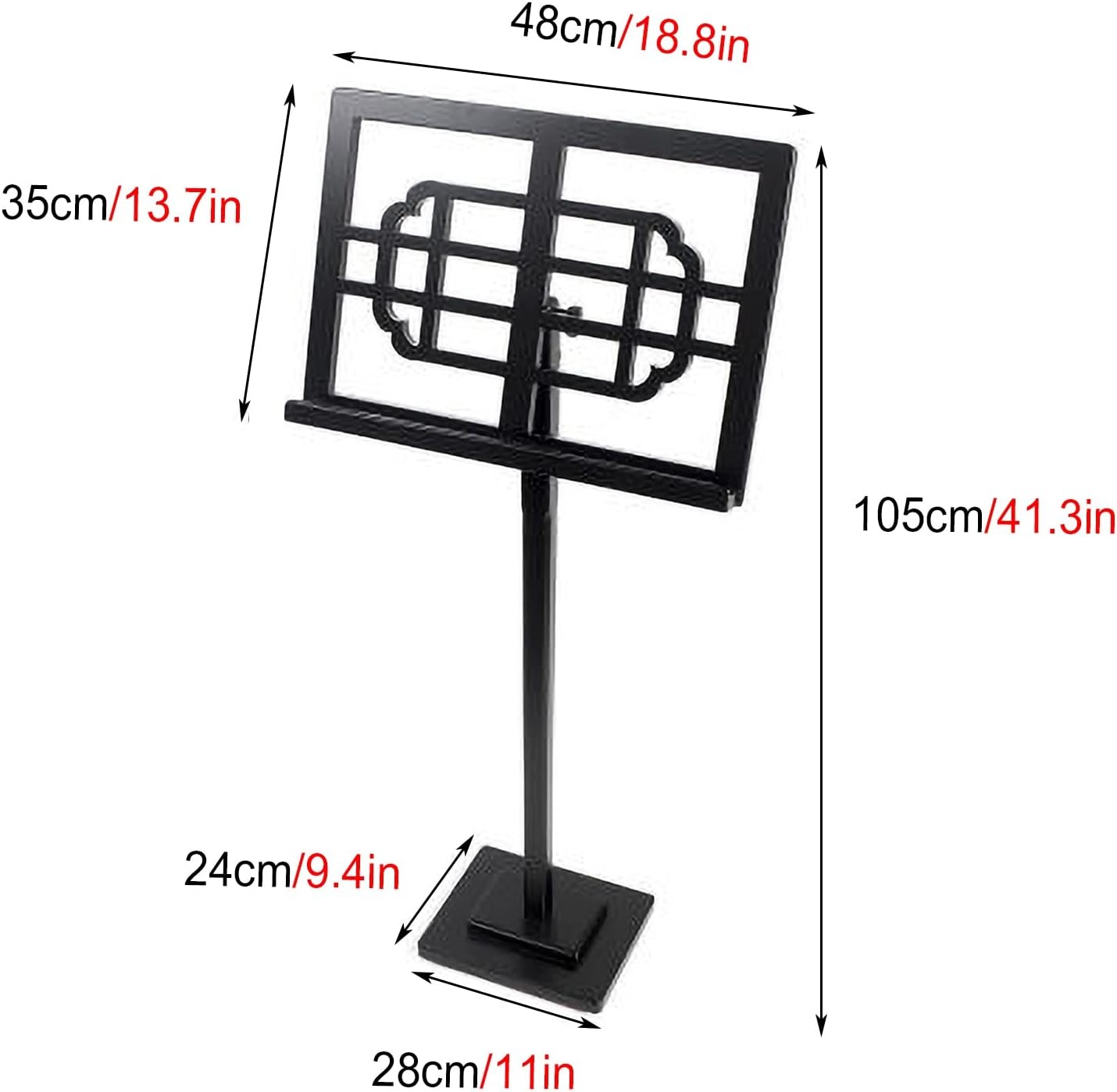 ELQW Black Wood Music Stand Holder, Retro Guitar Ukulele Violin Book Stands, Detachable Adjustable 340°angle, for Home School Band Studio - Image 2