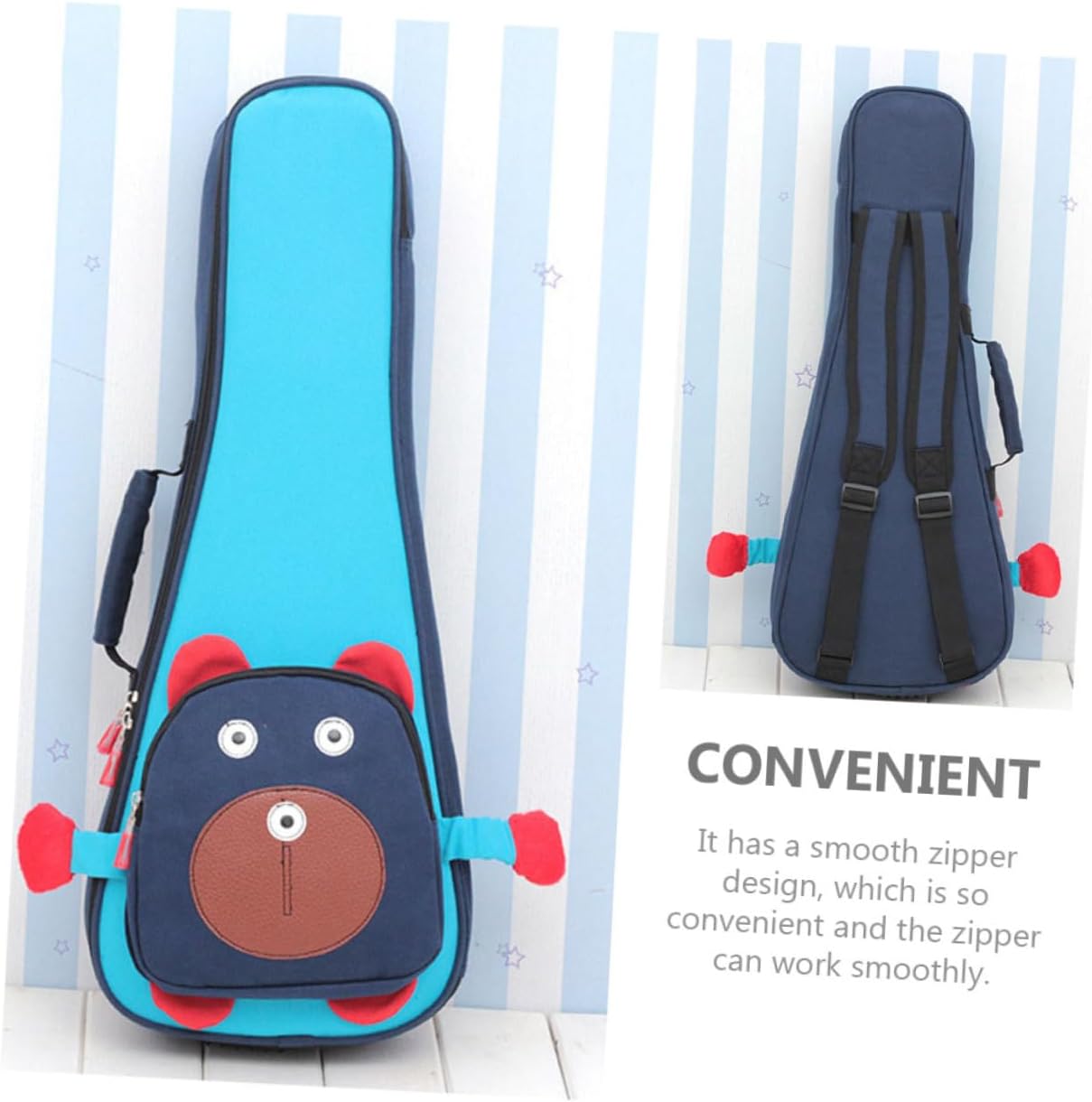 COOPHYA Black Plaid Bag Waterproof Ukulele Case Ukulele Bag Waterproof Container Backpack Black Travel Container Ukulele Carry Case Ukulele Pouch Guitar Case Adjustable Piano Stand Sponge - Image 7