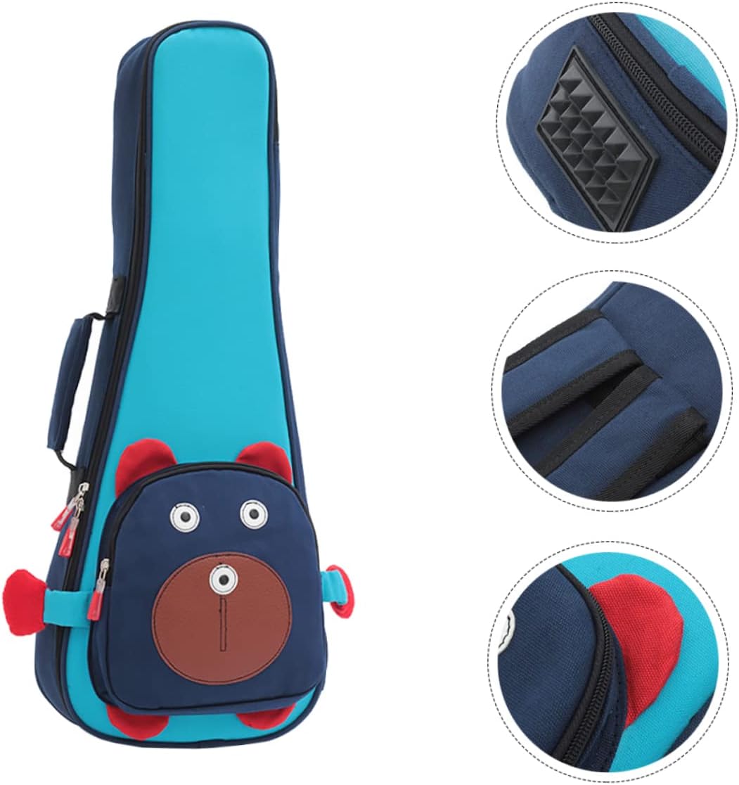 COOPHYA Black Plaid Bag Waterproof Ukulele Case Ukulele Bag Waterproof Container Backpack Black Travel Container Ukulele Carry Case Ukulele Pouch Guitar Case Adjustable Piano Stand Sponge - Image 2