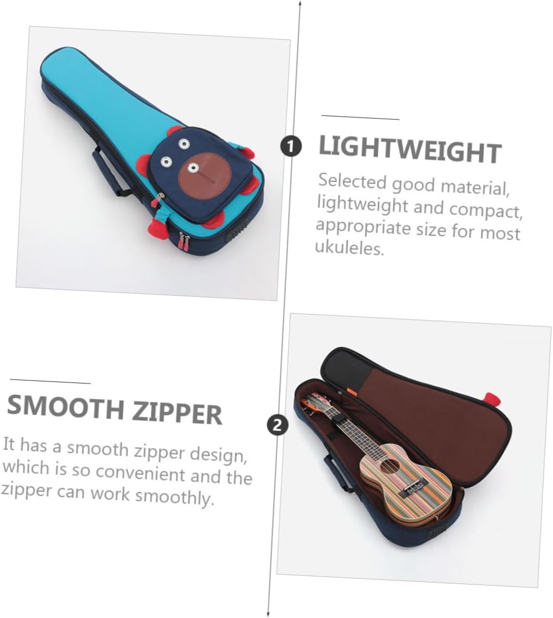 COOPHYA Black Plaid Bag Waterproof Ukulele Case Ukulele Bag Waterproof Container Backpack Black Travel Container Ukulele Carry Case Ukulele Pouch Guitar Case Adjustable Piano Stand Sponge - Image 4