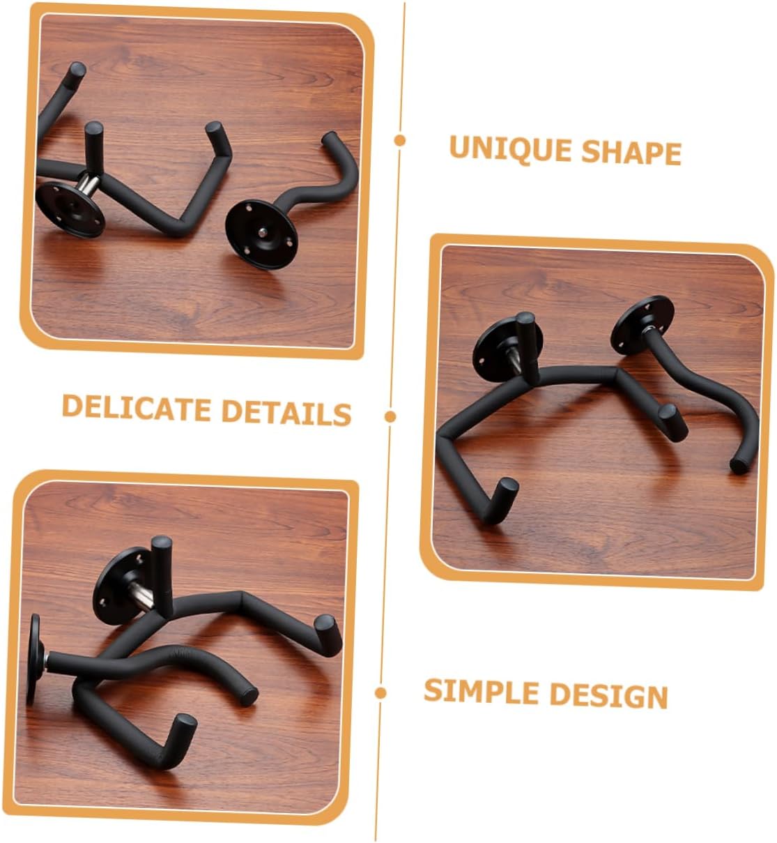 Vaguelly 1 Set Guitar Hanger Guitar Stand Ukulele Wall Mount for Shop Musical Instrument Hanger Wall-Mounted Guitar Hook Ukulele Stand Guitar Mount Hanger Iron Bass Holder Guitar Wall Hook - Image 5