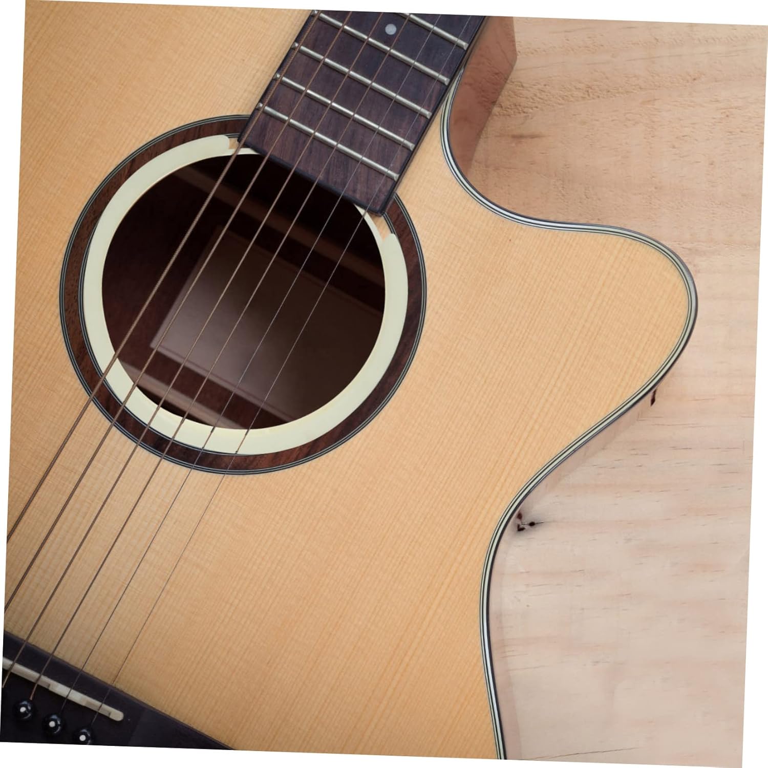Milisten 4pcs Sound Hole Enhancer Guitar Sound Hole Decals Ukulele Inlay Stickers Amps Acoustic Guitar Sound Hole Cover Sound Hole Intensifier Guitar Tool Plastic Music White Instrument - Image 2
