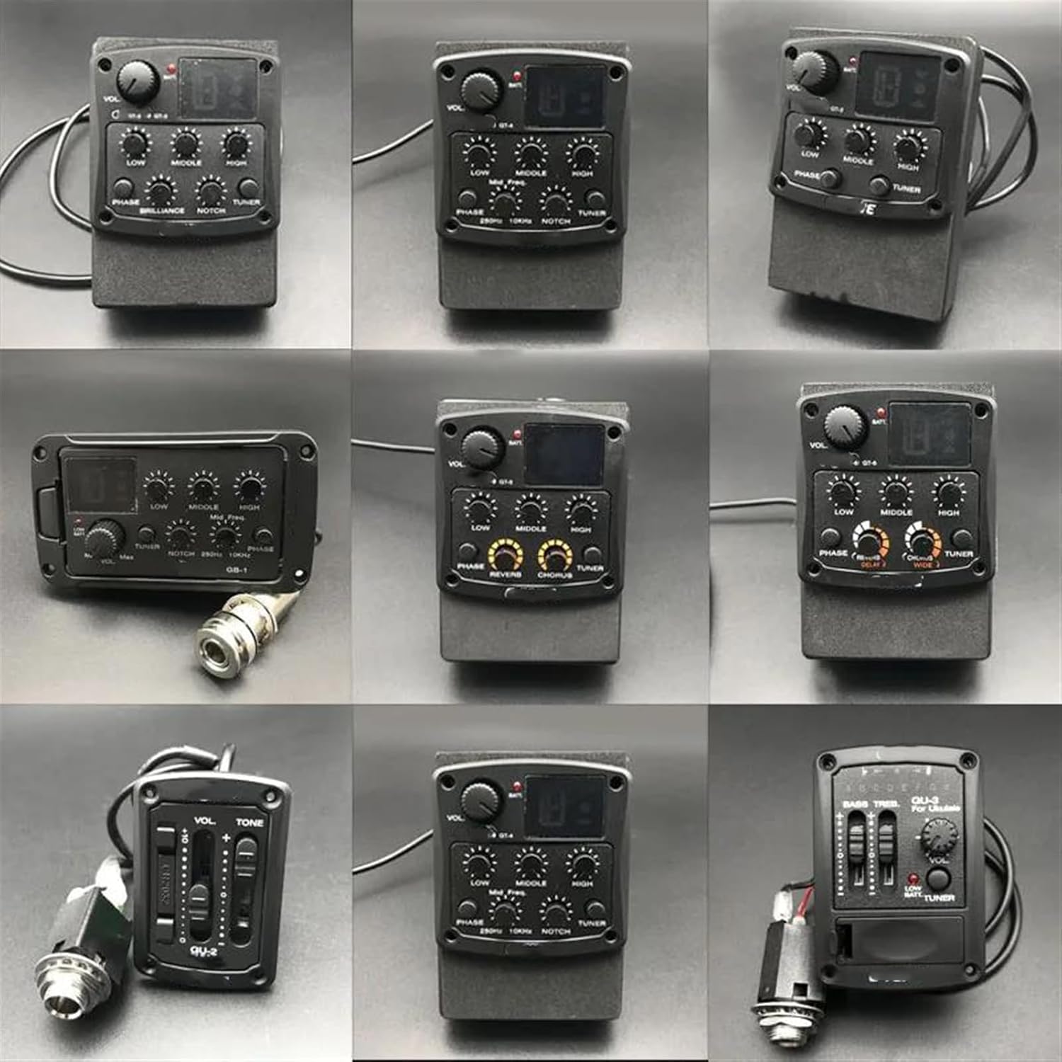 Pickup 3Band 4-band Acoustic Guitar Equalizer With Tuner Preamp Piezo Pickup For Folk Ukulele(Bk GT6) - Image 2
