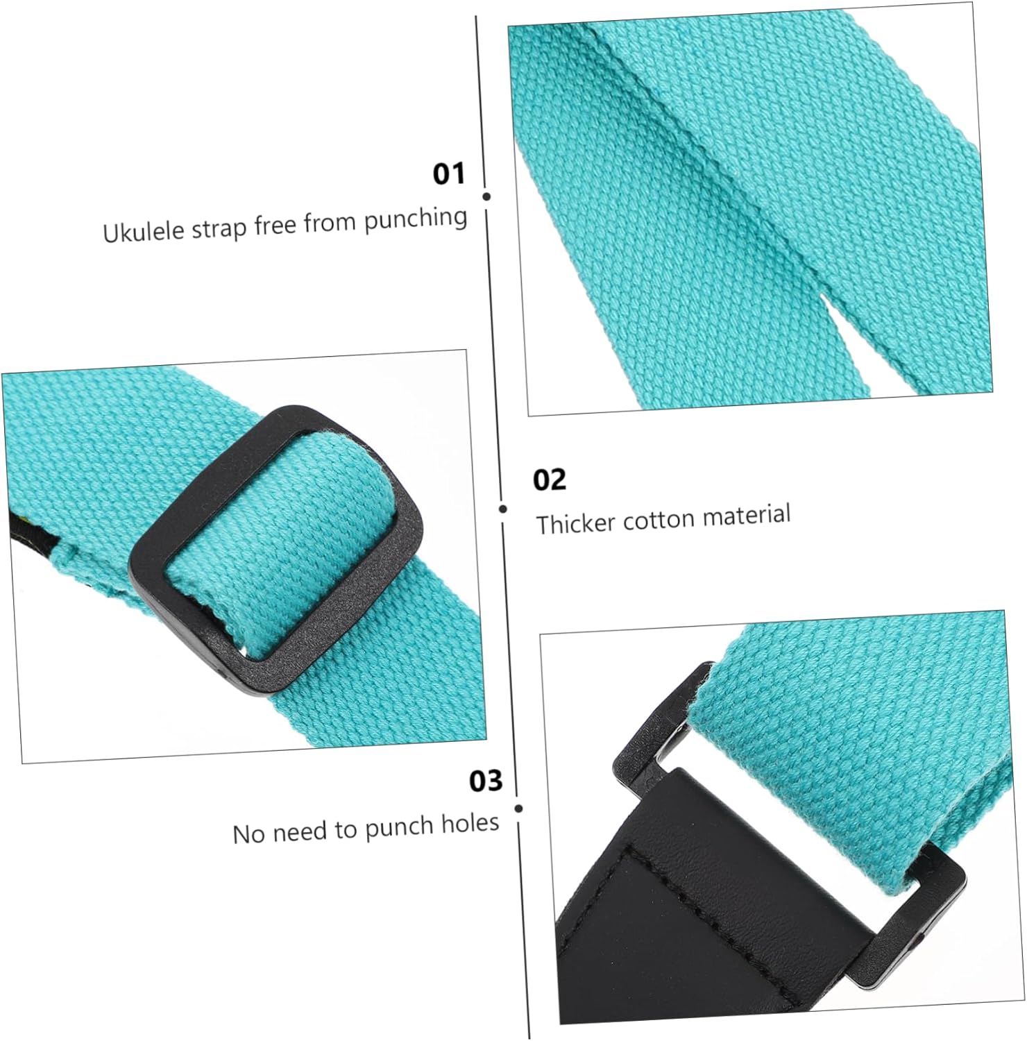 ibasenice 2 Pcs Ukulele Strap Adjustable Ukulele Belt Ukulele Back Straps Fabric Guitar Strap Tenor Ukulele Leather Watch Bands Ukulele Bass Strap Replacement Belt Child Cotton Nonporous - Image 2