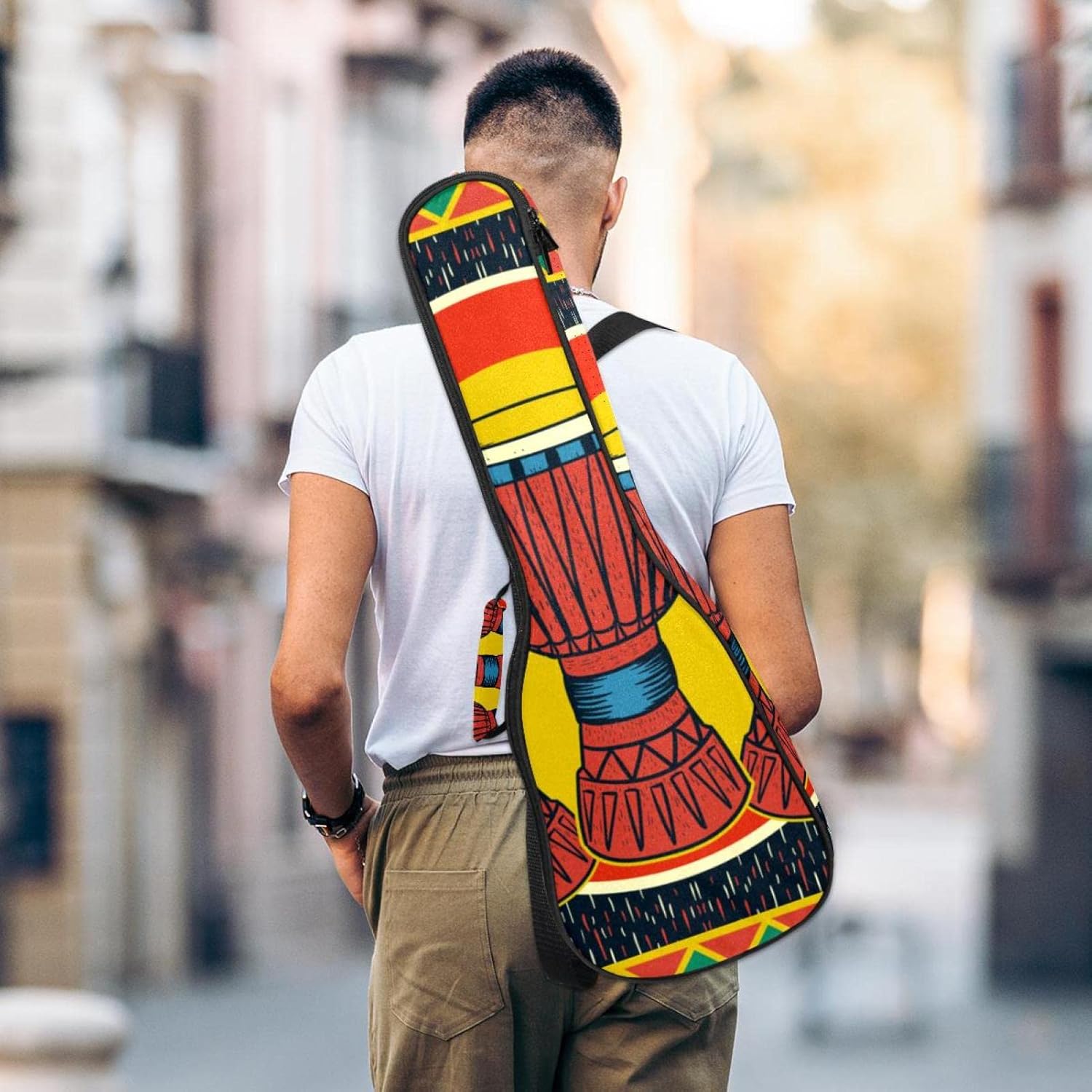 Ukulele Case African Music Djembe Ukulele Bag 21 Inch Waterproof Oxford Ukulele Cover Boys Girls - Image 5