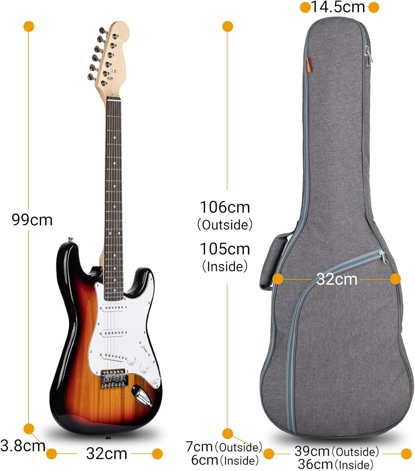 CAHAYA Electric Guitar Gig Bag 39 Inch Electronic Guitar Case 9MM Padding Waterproof Dual Adjustable Shoulder Strap Obtain patent protection, CY0175 - Image 2