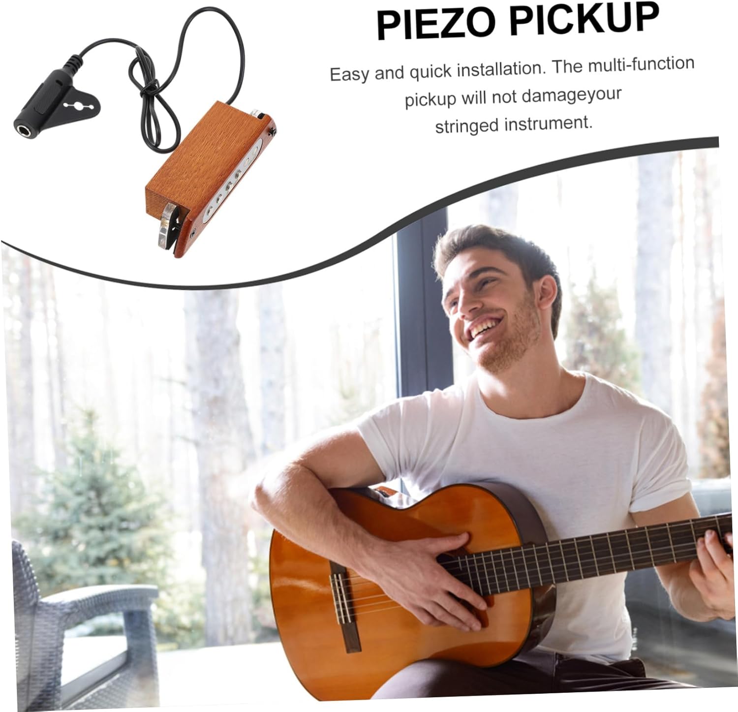 TOYANDONA 1pc Guitar Pickups Classical Guitar Pickup Acoustic Guitar Pickup Eq Equalizer System Banjo Piezo Pickup Amps for Guitars Electric Acoustic Pickup Ukulele Individual Bass - Image 6