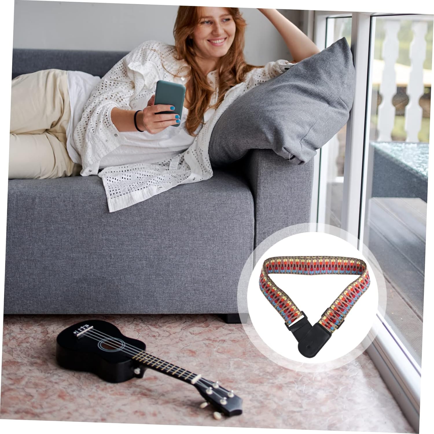 Mikinona Cotton Guitar Strap Mandolin Strap Uk Guitar Accessories Belt Electric Guitar Strap Guitars Guitar Accesories Music Hooks Bass Guitar Banjo Electric Guitar Accessories Child Guitar - Image 9
