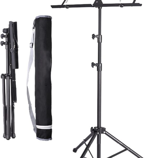 ELQW Collapsible Portable Sheet Music Stand with Carrying Bag, Adjustable Angle Height Guitar Book Holder, Ukulele Floor Stands, Tall 60-180cm ELQW Collapsible Portable Sheet Music Stand with Carrying Bag, Adjustable Angle Height Guitar Book Holder, Ukulele Floor Stands, Tall 60-180cm
