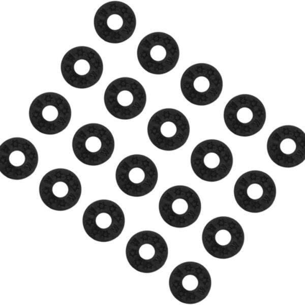 FAVOMOTO 20pcs Guitar Strap Gasket Black Buttons Ukulele Strap Plastic Washers Guitar Protector Black Guitar Strap Lock Set Ukulele Strap Gaskets Guitar Strap Buttons Bass