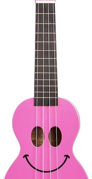 Mahalo Art Pink Smile Soprano Ukulele for Kids & Beginners, Musical String Instruments with Geared Machine Head & Case, Mini Uke Guitars for Children & Adults, Music Gifts