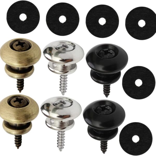 SHOWERORO Guitar Strap Button Strap Locks Belt with Buckle Gold Watch Band Strap Lock for Guitar Ukulele Strap Guitar Button Pin Guitar Strap Pin Guitar Strap Buckle Ukelele Strap Iron