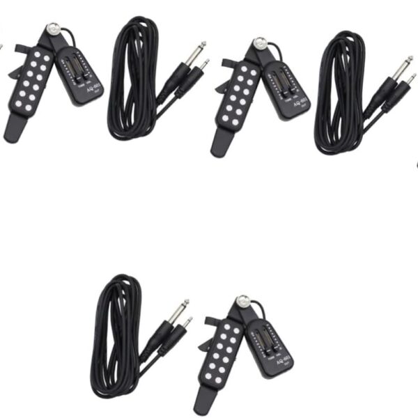 ibasenice 4pcs Pickup Music Instrument Accessories Bass Amplifier Guitar Magnetic Mic Transducer with Cable Banjo Microphone Transducer Preamplifier Abs Supplies Ukulele