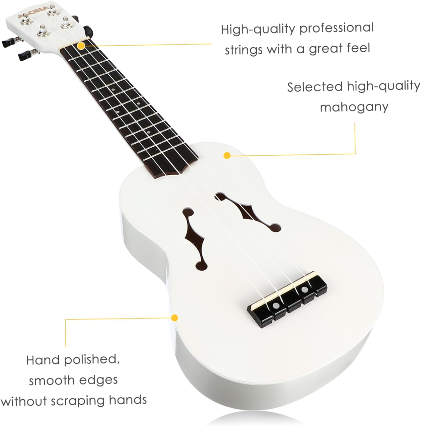 Hoement 1 Set 21 Ukulele Musical Instruments Toy Musical Instrument Mini Instruments Small Guitar Wood White - Image 6