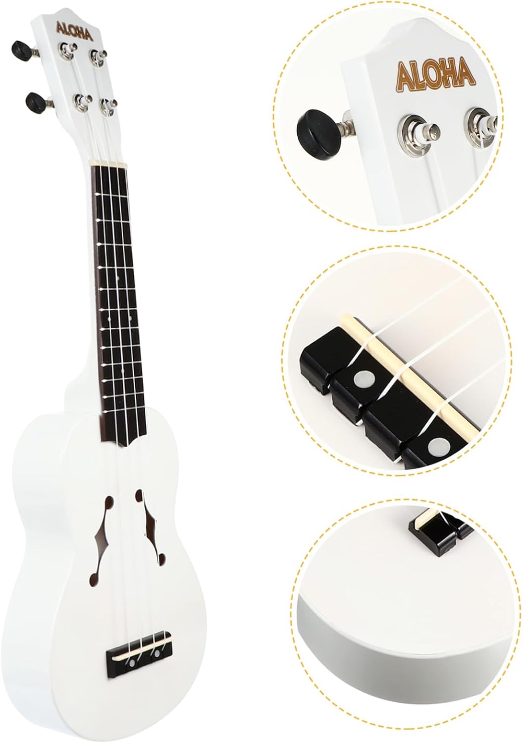 Hoement 1 Set 21 Ukulele Musical Instruments Toy Musical Instrument Mini Instruments Small Guitar Wood White - Image 8