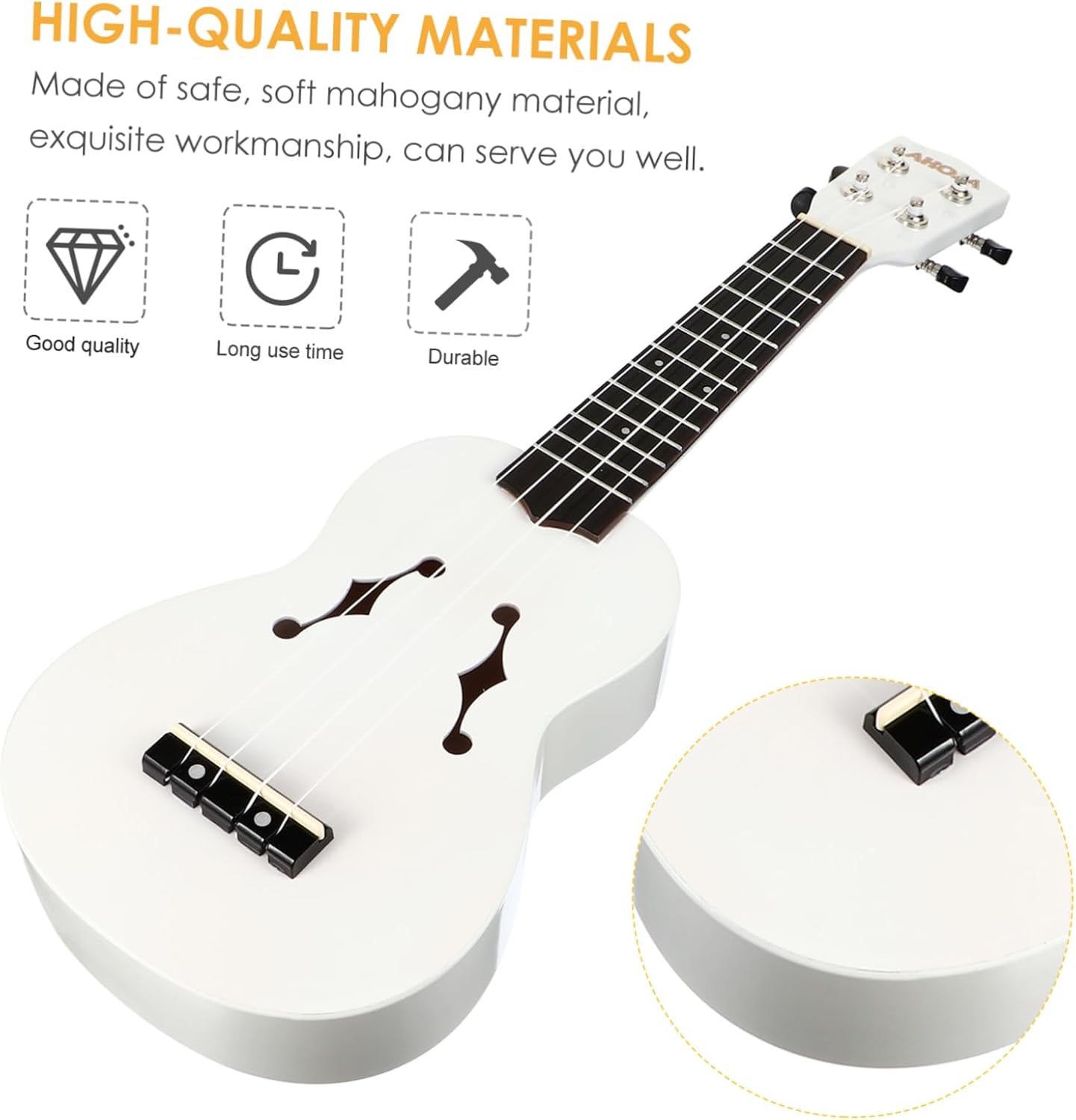 Hoement 1 Set 21 Ukulele Musical Instruments Toy Musical Instrument Mini Instruments Small Guitar Wood White - Image 3