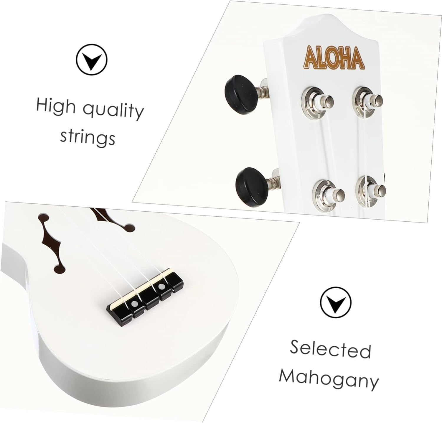 Hoement 1 Set 21 Ukulele Musical Instruments Toy Musical Instrument Mini Instruments Small Guitar Wood White - Image 10