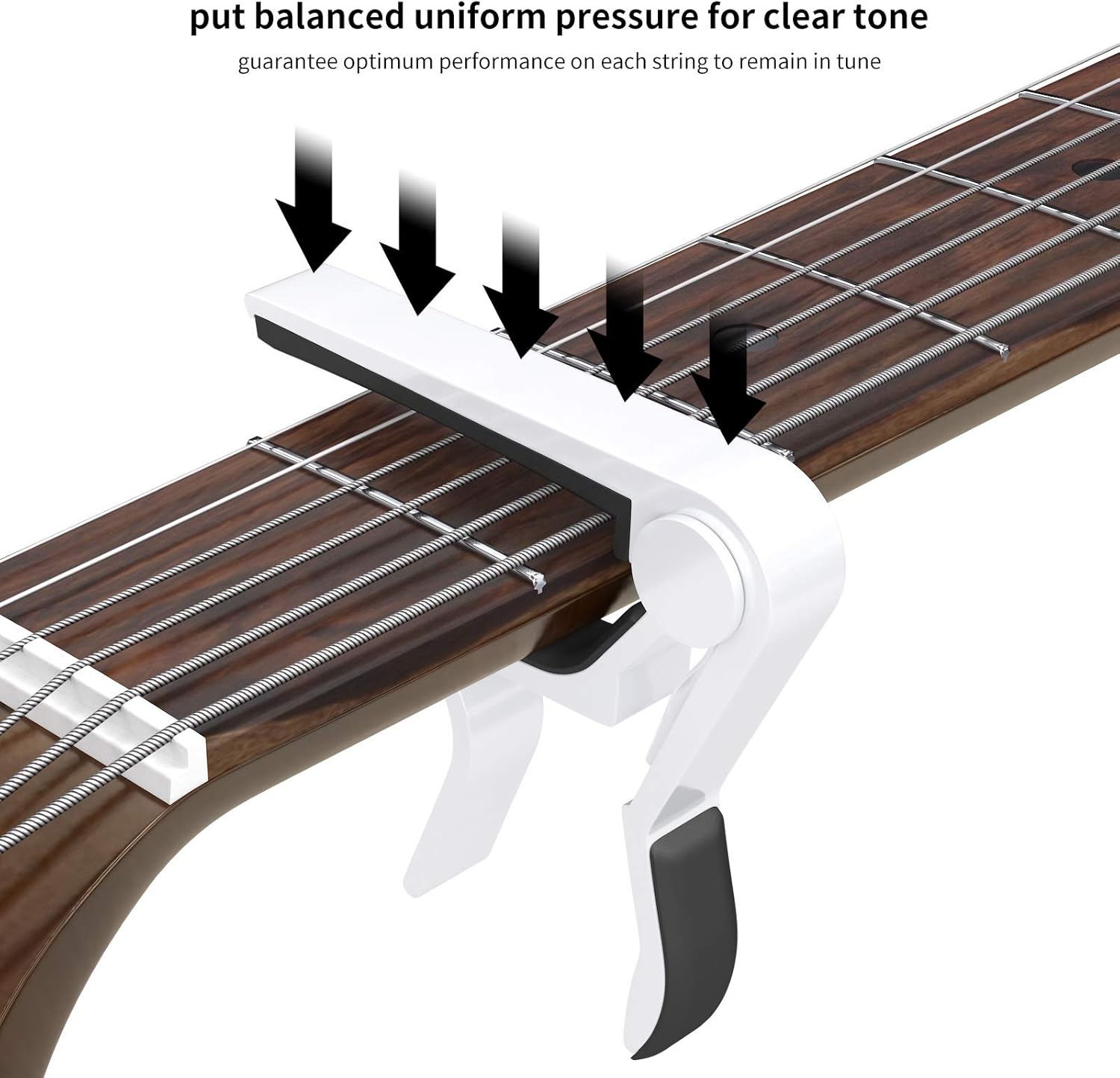 Guitar Capo Quick Change Capo for 6-String Acoustic Guitar Electric Guitar Classical Guitar Ukulele Capotastos Capo (White) - Image 6