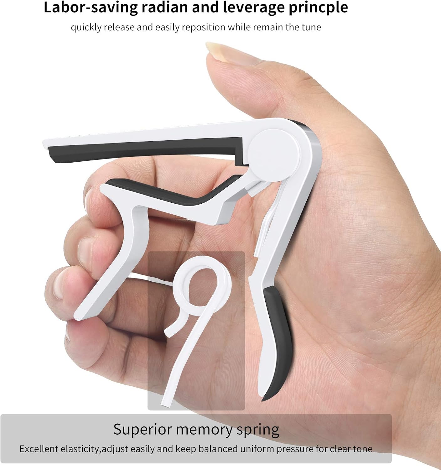 Guitar Capo Quick Change Capo for 6-String Acoustic Guitar Electric Guitar Classical Guitar Ukulele Capotastos Capo (White) - Image 5