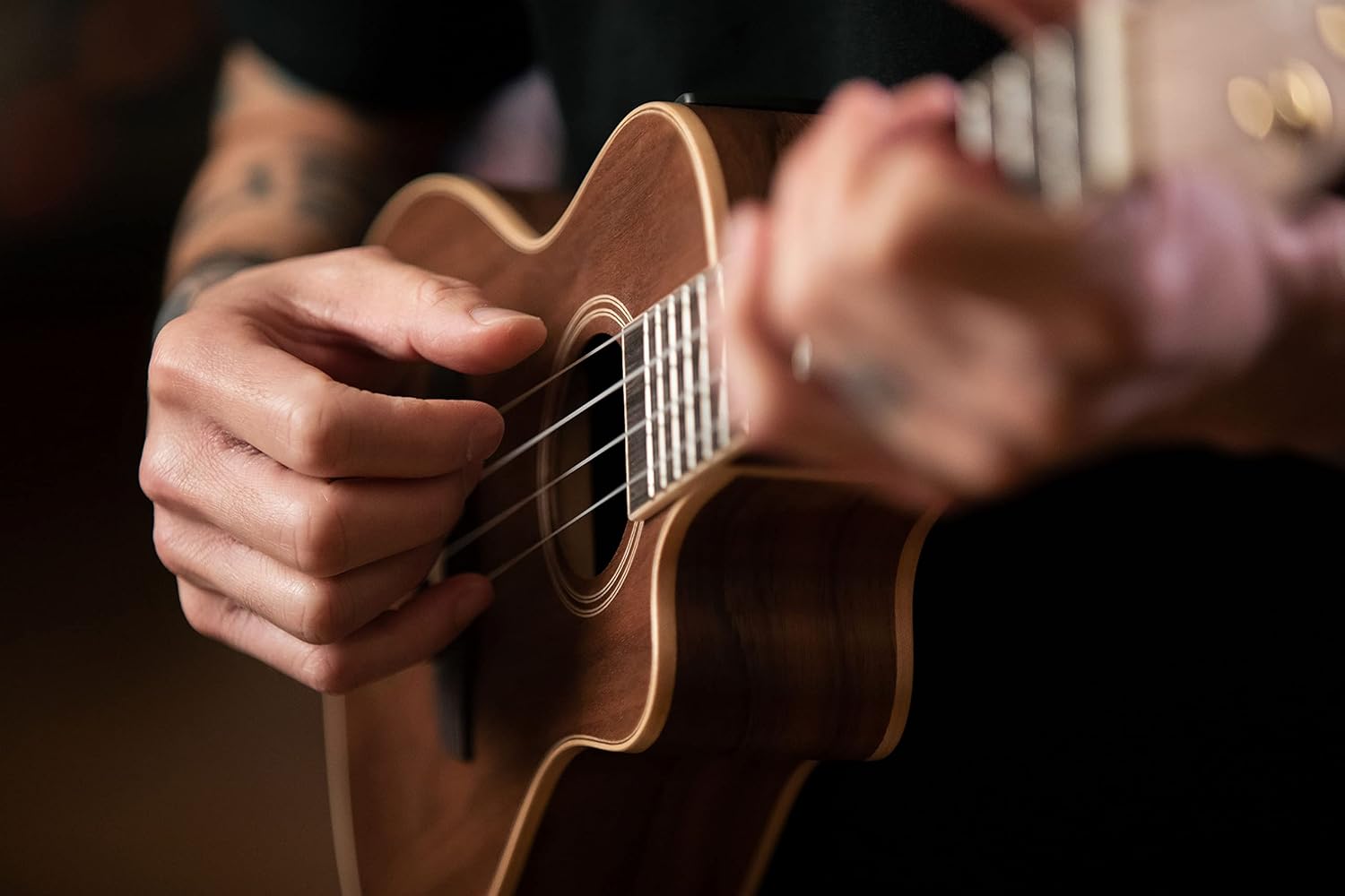 Ortega Guitars Concert Ukulele electro-acoustic - Horizon Series - reversed headstock - includes Gig Bag - Walnut, Okoumé (RUWN-CE) - Image 15