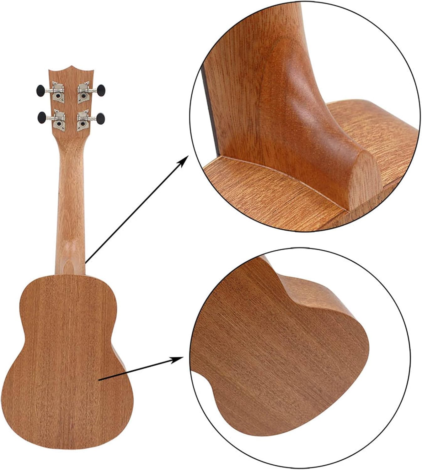 YUXITA 21inch Ukulele 4 Strings Small Guitar Simple Nylon Strings Ukulele for Beginner Kids Musical Instrument - Image 5