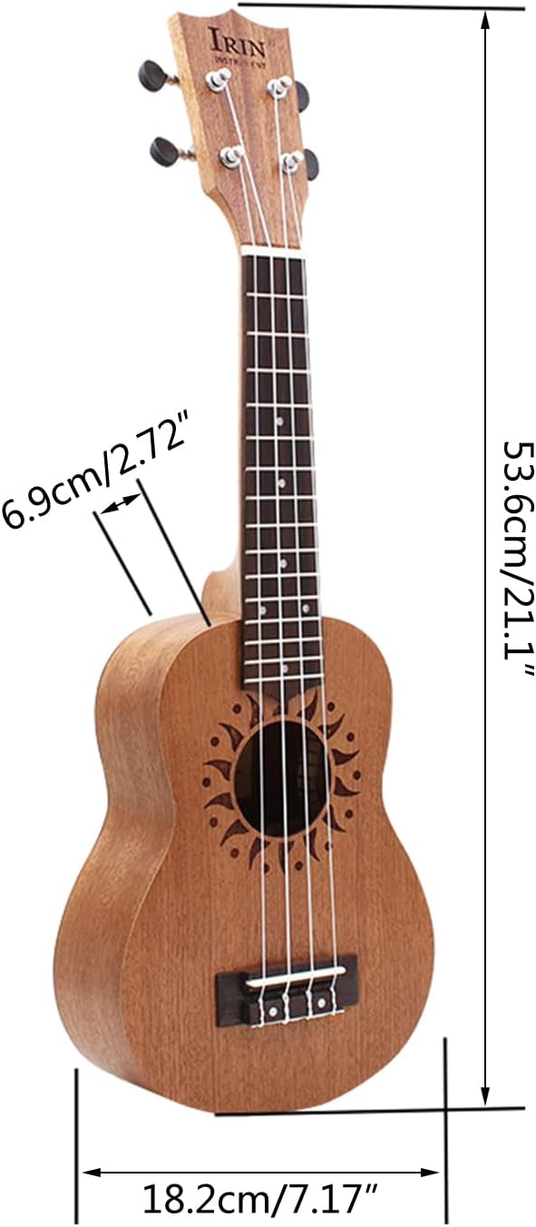 YUXITA 21inch Ukulele 4 Strings Small Guitar Simple Nylon Strings Ukulele for Beginner Kids Musical Instrument - Image 10
