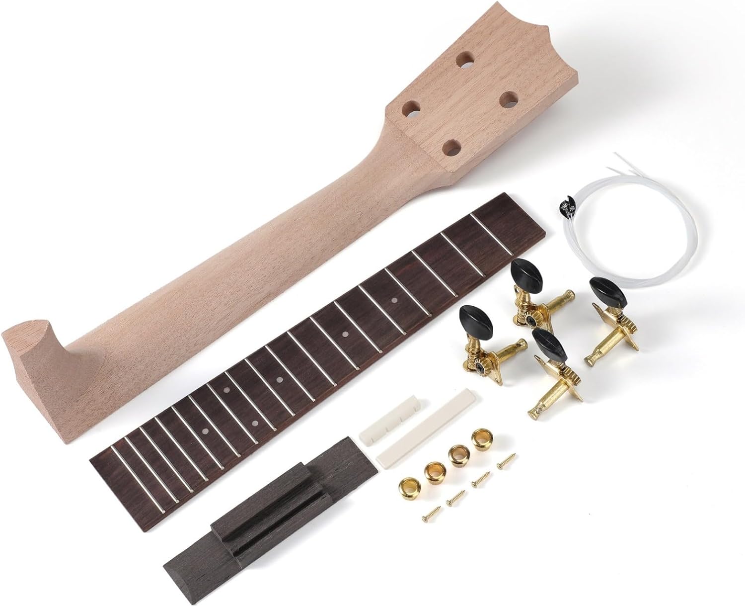 1 Set Ukulele Neck Fretboard Wood Ukulele Fingerboard Musical Instrument Parts Ukulele Fingerboard Instrument Supplies - Image 3