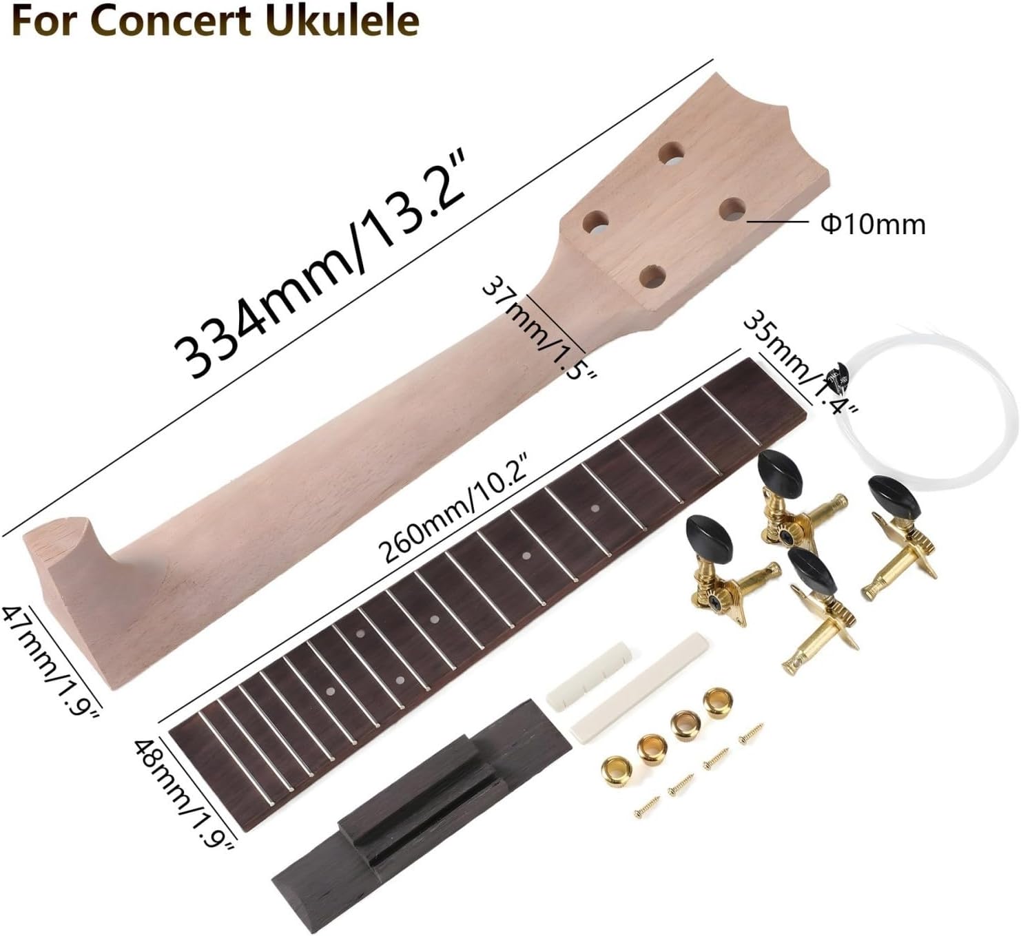 1 Set Ukulele Neck Fretboard Wood Ukulele Fingerboard Musical Instrument Parts Ukulele Fingerboard Instrument Supplies - Image 4