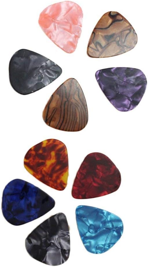 12 Pcs Guitar Picks Shrapnel Guitar Plectrums Celluloid Ukulele Picks Thin Guitar Palette Holder Guitar Pick Acoustic 0.46mm/0.71mm/0.96mm - Random Color Durability and professional - Image 2