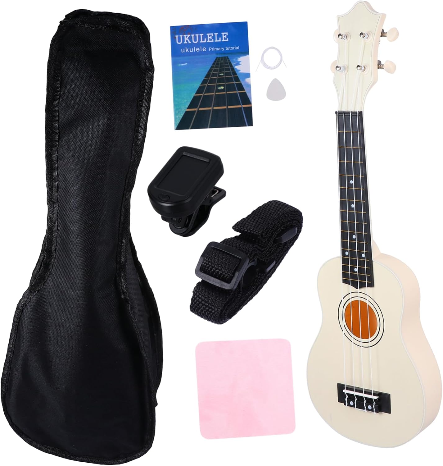 1 Set 12 Ukulele for Beginners Lightweight Guitar with Carry Bag Tuner Strap and Cloth Present for Adults for Indoor and Outdoor Play - Image 2