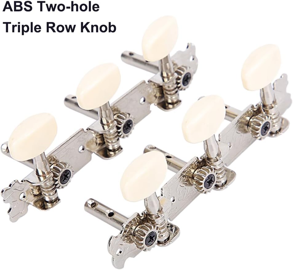 1 Set Acoustic Tuning Pegs, Guitar Machine Heads Tuning Keys Tuners for Acoustic Guitars, Ukuleles, Classical Guitars (White) - Image 3