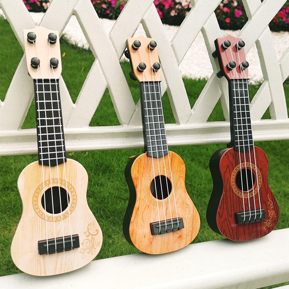 YUMIN Yellow Kids Classical Ukulele Guitar Toy Early Education Small Guitar Supplies Adjustable - Image 3
