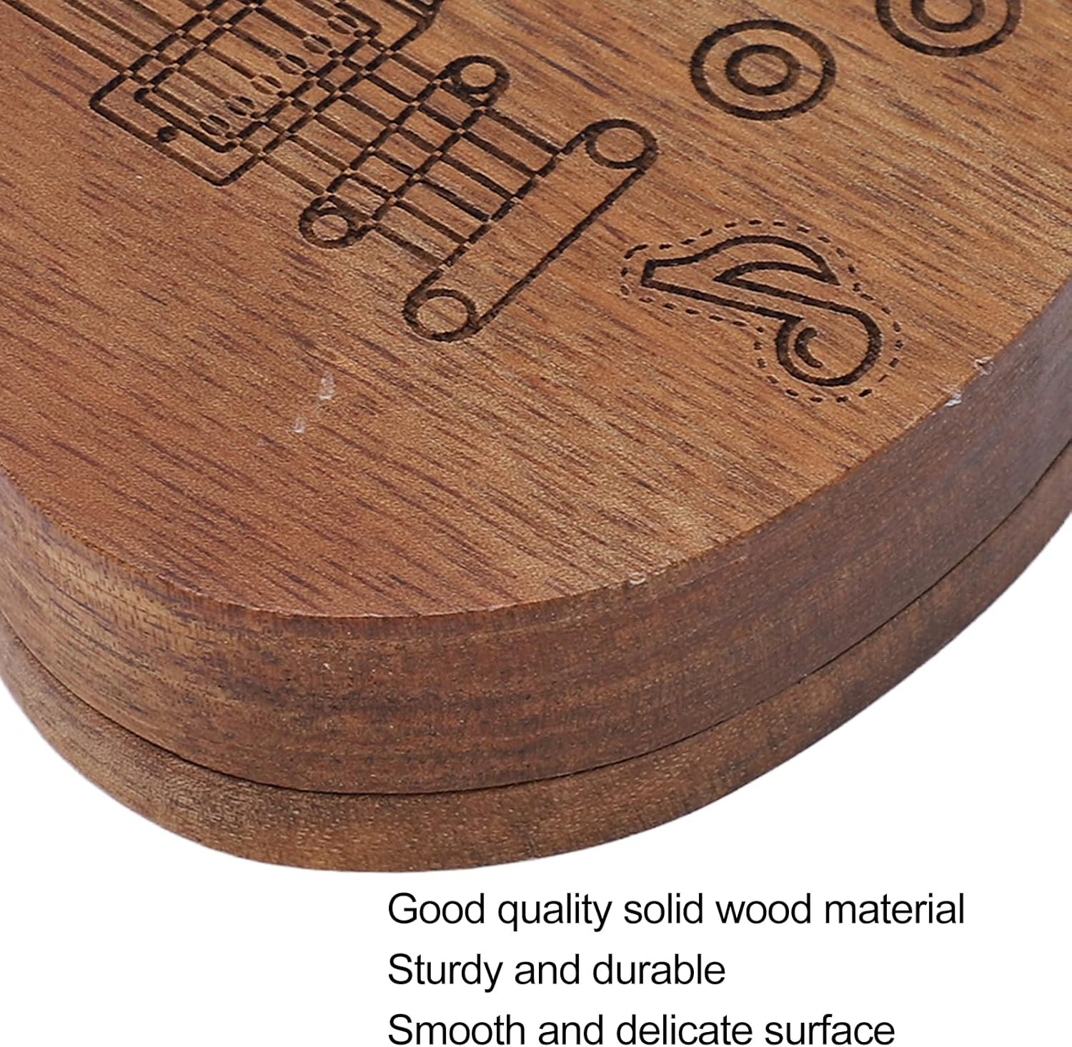 Yosoo Health Gear Guitar Picks Personalised Holder Case, Mini Wooden Guitar Shaped Pick Holder Ukulele Bass Picks Storage Box Guitar Plectrums Container for Guitarist Music Lovers Gifts - Image 7
