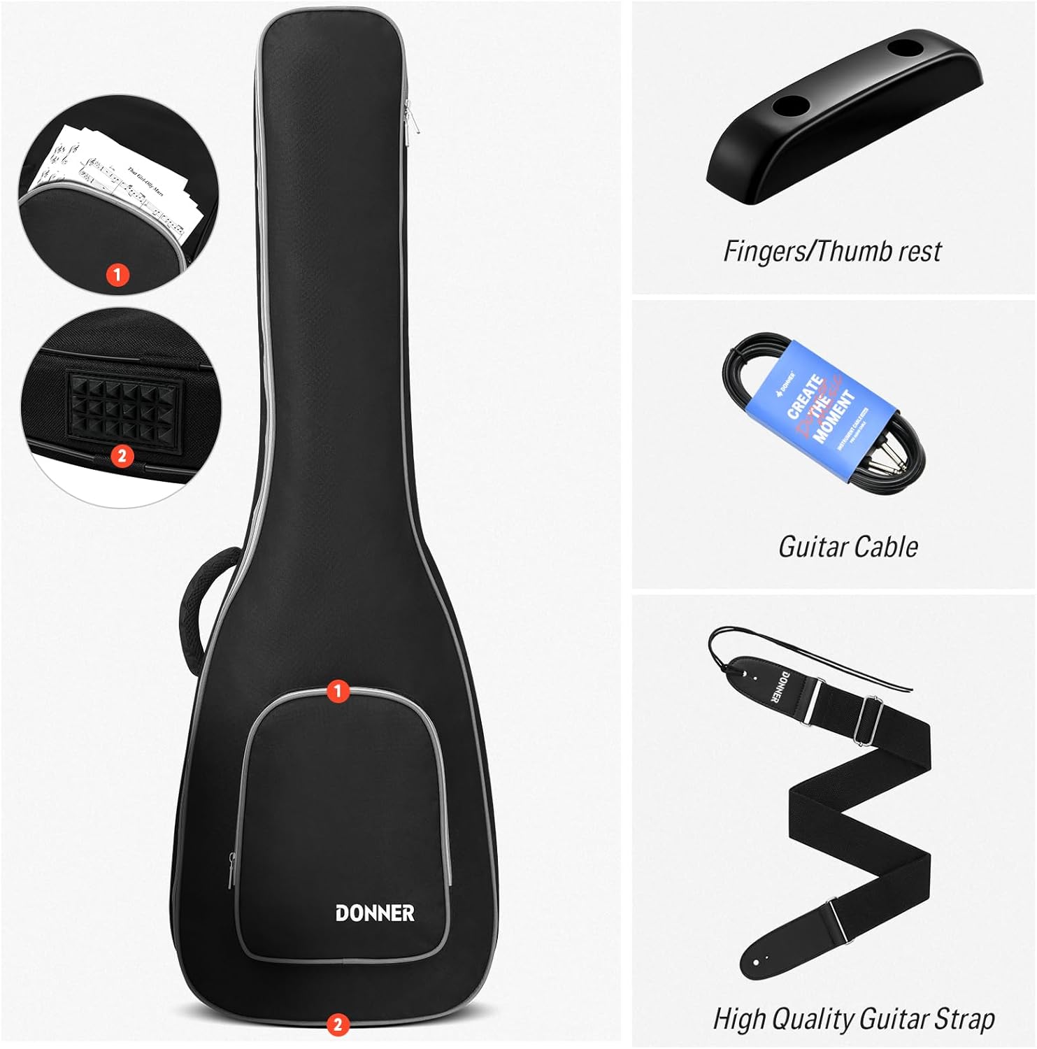 Donner Electric Guitar Kit Full Size LP Guitar Starter Set 39 Inch ...