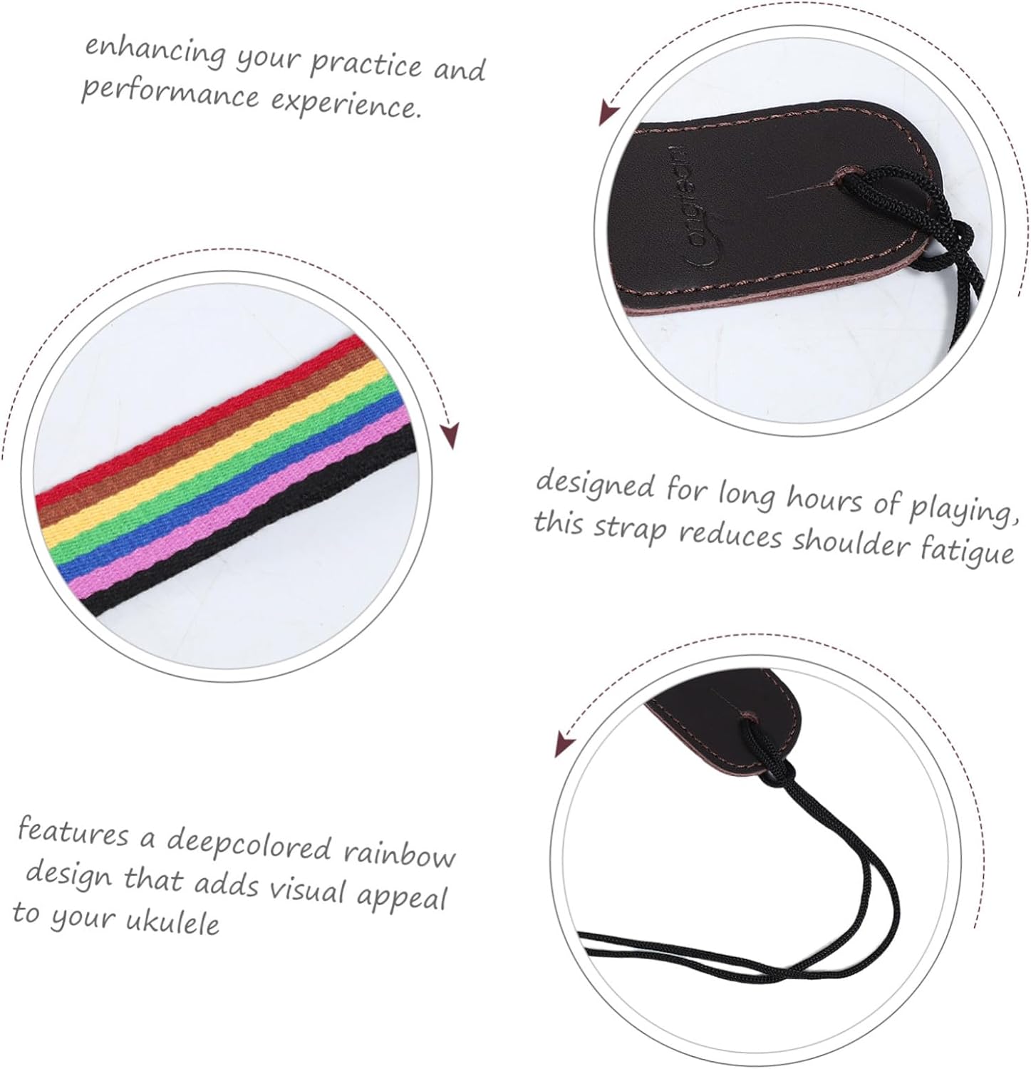 HIAKDOFT Ukulele Strap for Adults and Adjustable Lightweight Fabric ...