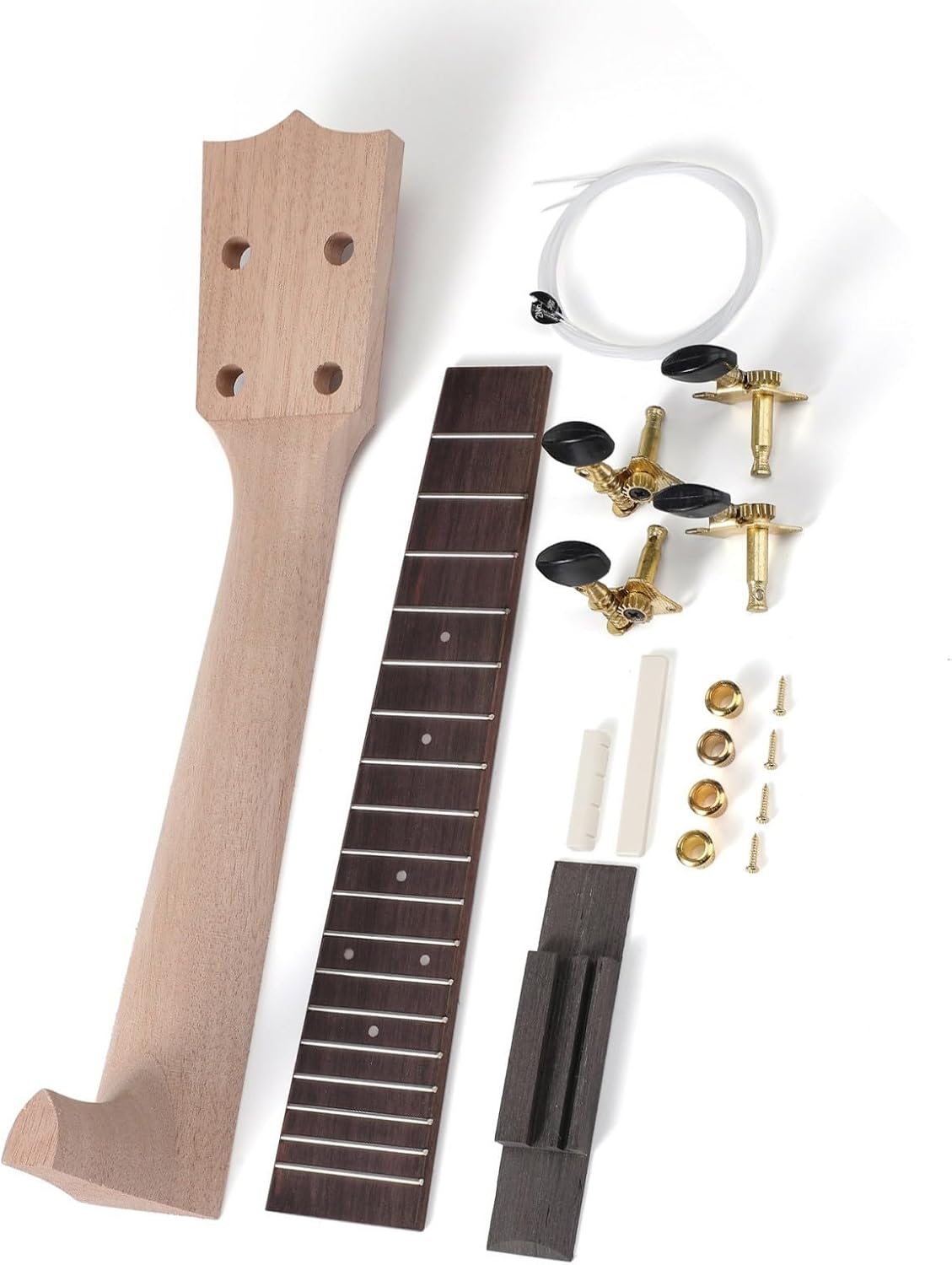 1 Set Ukulele Neck Fretboard Wood Fingerboard Musical Instrument Parts Fingerboard Instrument Supplies Ukulele Fretboard Neck Set - Image 2