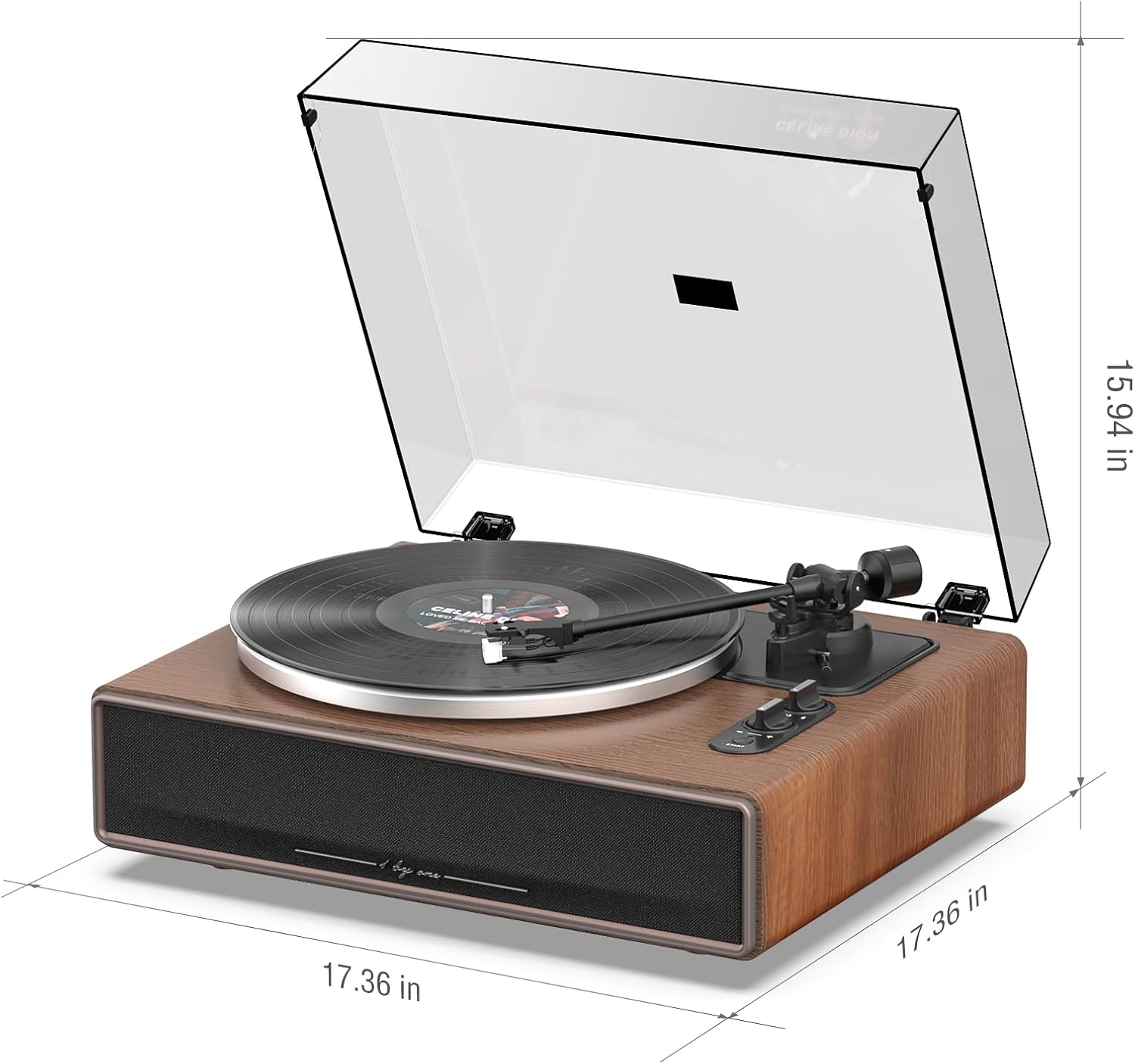 1 BY ONE High Fidelity Belt Drive Bluetooth Turntable with Built-in Speakers, Vinyl Record Player with Magnetic Cartridge, Wireless Playback and Aux-in Functionality, Auto Off - Image 9