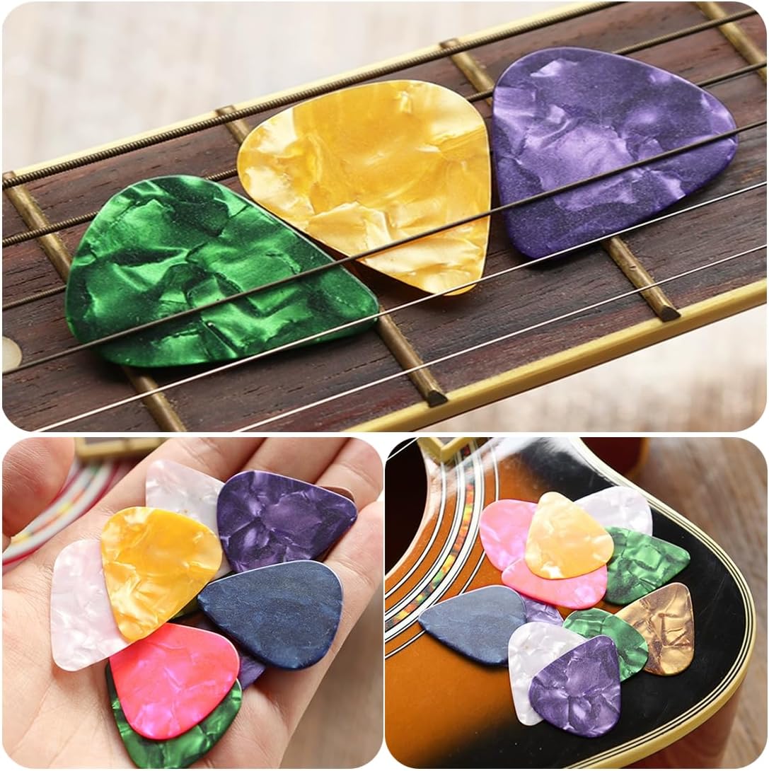 Plectrams 36 Pcs Guitar Picks, 3 Different Thickness Colorful Celluloid Plectrums ...