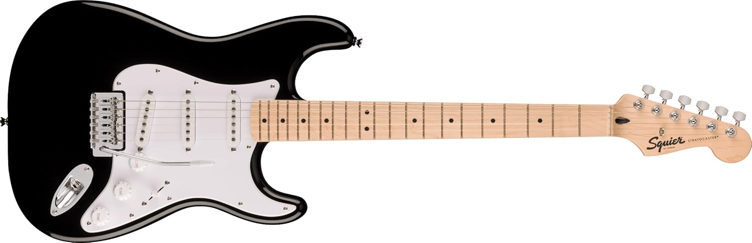 Squier by Fender Sonic Stratocaster Electric Guitar Pack, Maple Fingerboard in Black, Gig Bag, Squier Frontman 10W Amp, Picks, Strap, Cable, Comes with Free Virtual Lessons - Image 5