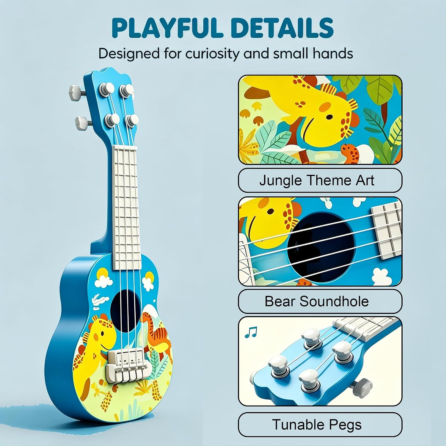 1-Piece Kids Guitar, Toy Guitar and Ukulele for Kids, Mini Musical Instrument for Practice and Display - Image 4
